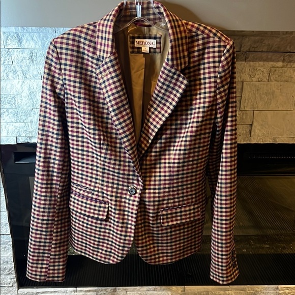 Merona Plaid Blazer size 4 - Picture 1 of 14